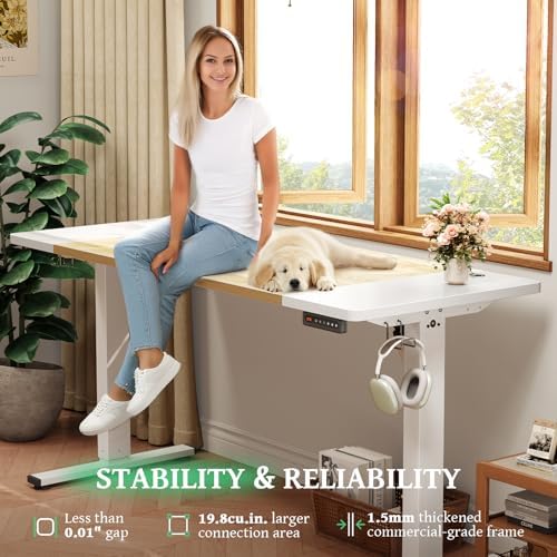SIAGO 55 x 24 Inch Electric Standing Desk, 0.8 Inch Thick Tabletop