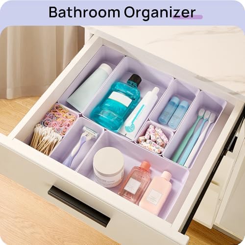 Vtopmart 25 Pack Plastic Drawer Organizers with Non-slip Rubber Pads