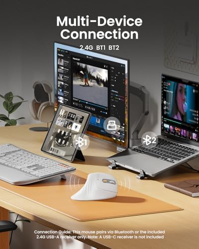 ProtoArc EM11 NL Wireless Ergonomic Vertical Mouse, White