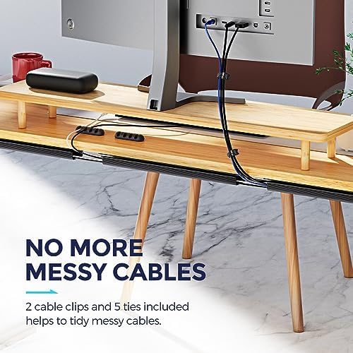 Delamu 2 Pack Safe & Tidy Cable Management Solution - Protect Kids & Pets with Home & Office Cable Management Under Desk, Cable Organizer, Cable Management Kit, Cord Organizer for Desk, 15.7in x 2