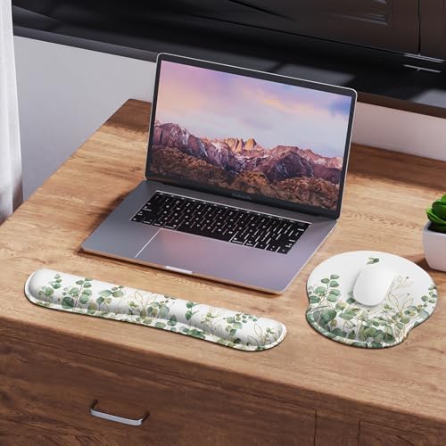 iLeadon Mouse Pad with Wrist Rest Set,Ergonomic Mousepad with Wrist Support