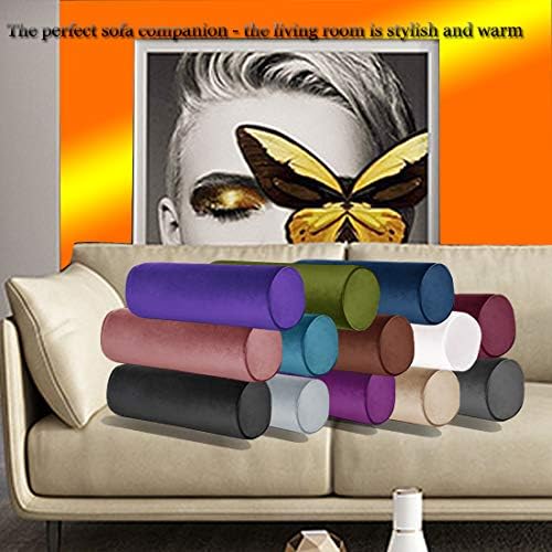 Tinbolunce Memory Foam Round Neck Pillow for Sleeping, Neck Pain Relief, Side Back Stomach Sleeper, Car or Office Chair Sofa,Cervical Bolster Length 24" x 6" Diameter (Lake Blue)