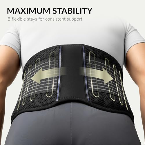 BraceUP Back Support Belt for Men and Women - Breathable Waist Lumbar Support Lower Back Brace for Sciatica, Herniated Disc, Scoliosis Lower Back Pain Relief, with Dual Adjustable Straps (XXL)