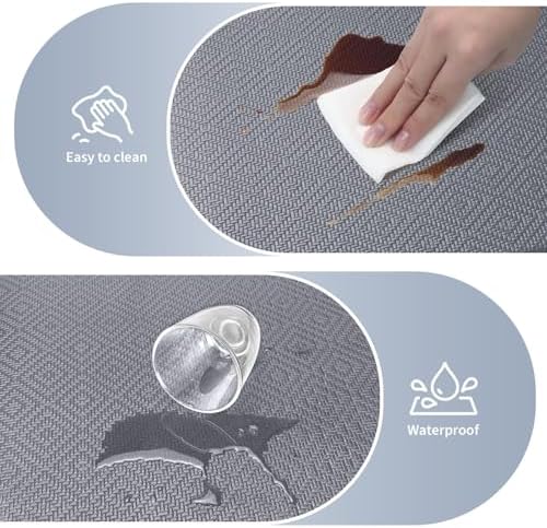Kitchen Mat 2PCS Kitchen Rugs Cushioned Anti-Fatigue Rug Standing Desk Mat