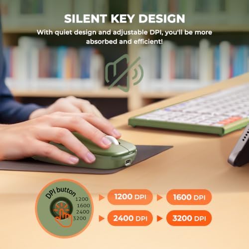 MEETION Foldable Bluetooth Keyboard and Mouse, Portable Combo Green