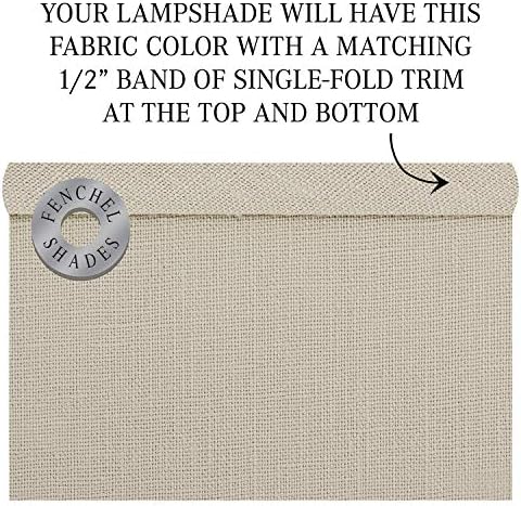 FenchelShades.com Lampshade 6" Top Diameter x 10" Bottom Diameter x 8" Slant Height 6x10x8" with Spider Attachment Diameter 0.4 Inch for Lamps with a Harp (Designer Linen Natural)