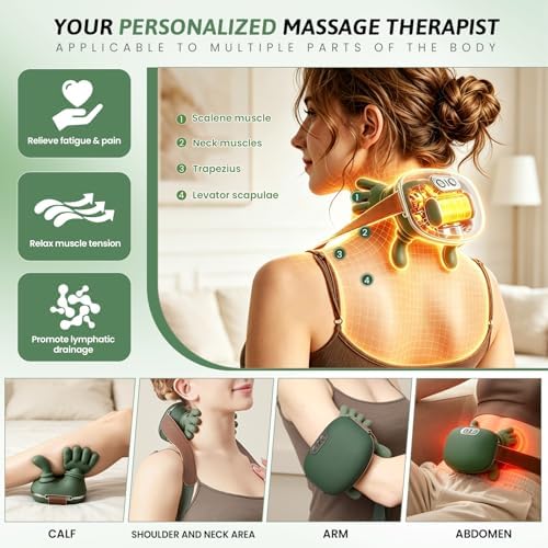 2026 4D Neck Massager with Heat, Deep Tissue Pain Relief,Shoulder Massager