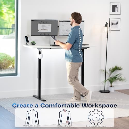 VIVO White 60 x 24 in Standing Desk, DESK-KIT-1B6W