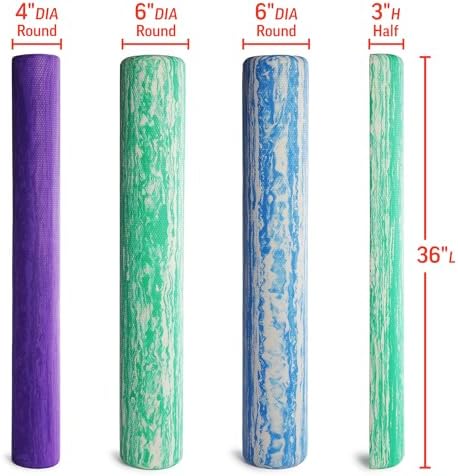 OPTP PRO-ROLLER Standard Density Foam Roller – Round, Blue, 36" x 6"