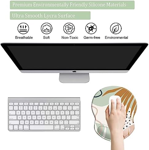Ergonomic Wrist Support Mouse Pad - Comfortable Computer Mouse Pad with Non-Slip PU Base for Home Office Working Gaming (Summer Style Plants 2)