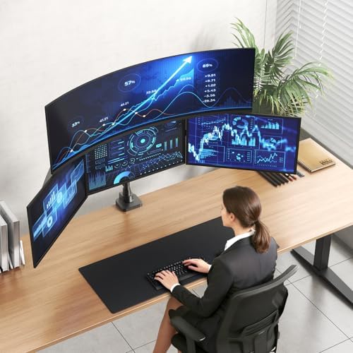 PUTORSEN Quad Monitor Mount for 49’’ Top and 27’’ Screens on Lower