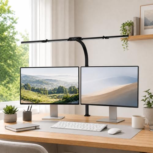 Cloud Space LED Desk Lamp with Clamp, Wide Desk Light for Home Office