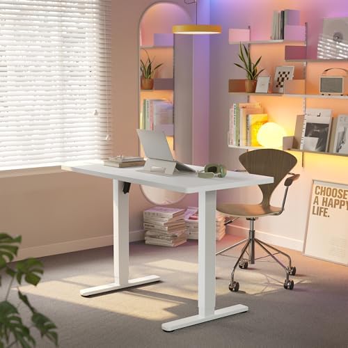 HUANUO 40x24 Inch Electric Standing Desk, Height Adjustable, White