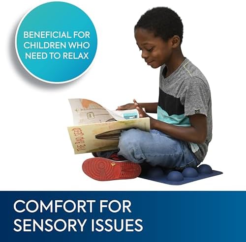 Bouncyband SitSmart Sensory Chair Pad for Kids – Fidget Pad Features 2.25” Diameter Silicon Bumps Ideal for Promoting Sensory Regulation and Improving Focus Anywhere – 12.5” x 11” Kids Toy Ages 3+