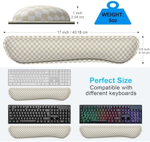 Dapesuom Keyboard Wrist Rest, Memory Foam, Ergonomic, Gaming,Sand