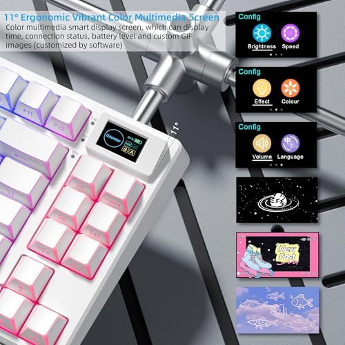 Womier 75% Wireless Mechanical Keyboard with Color Multimedia Screen