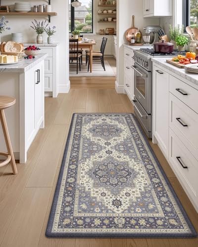 DEXI Kitchen Floor Mats Cushioned Anti Fatigue Runner Rug 24x59 Dark Grey