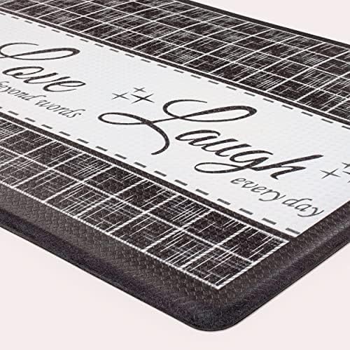 Anti-Fatigue Floor Comfort Mat, 18 x 30 in, Live, Love, Laugh Charcoal