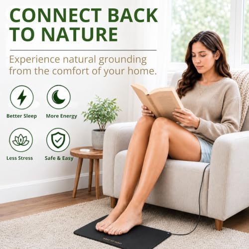Grounding Mat for Bed & Feet, Conductive Earthing Pad for Home