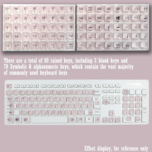 80 Pcs Long Nails Raised Keyboard Stickers for Typing & Gaming Gap Expander