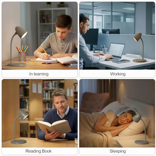 LED Desk Lamp for Home Office,Dimmable Table Lamp 3 Light Colors