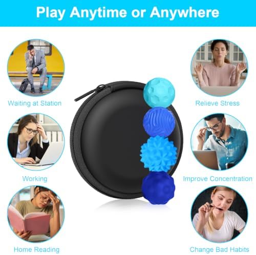 BUSOHA Silicone Magnetic Fidget Balls - 4 Pack Fidget Toys for Adult