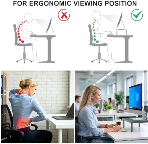 WALI Computer Monitor Stand for Desk, Adjustable Laptop Riser, up to 44 lbs