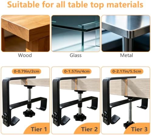 Extra Large 48" Under Desk Cable Management Tray - Under Desk Cord Management - Clamp/Screw Mount - Support Upto 70lbs - Fabric Wire Management - Cable Raceways Tray Cord Hiders for Office/Home