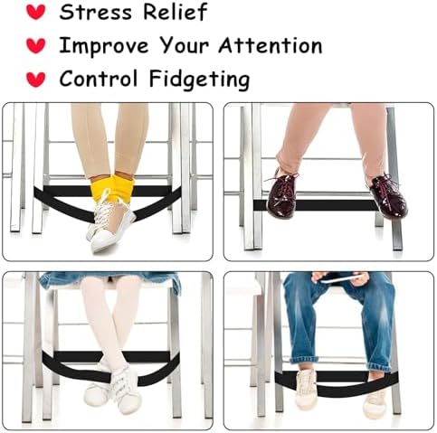 6 Pack Chair Bands for Kids with Fidgety Feet ADHD Tools, Sensory Room Must Haves for Adhd Kids Fidget Chair Bands Autism Classroom Must Haves for Classroom Home