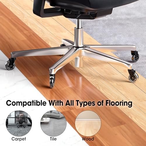Office Chair Wheels, Premium Set of 10 Rubber Caster Wheels, Roller Blade Wheel Heavy Duty Casters, Replacement Wheels for Most Chair Wheel, Easy to Install (Not for IKEA)