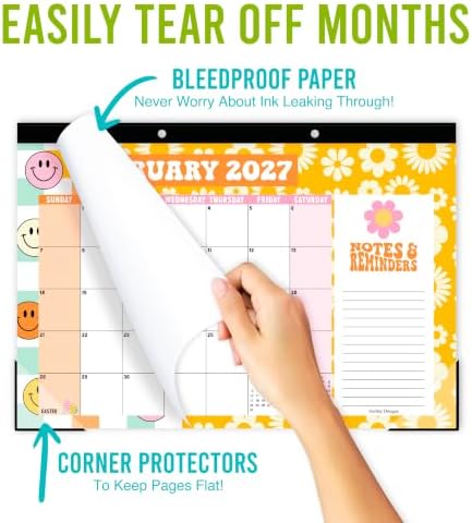 Large Desk Calendar 2027 - Desktop Calendar 2027-2028