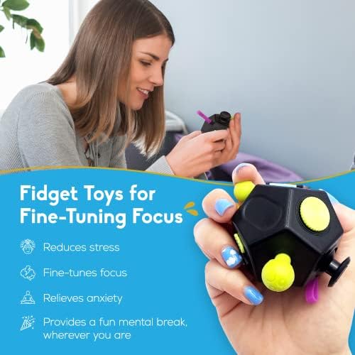 PILPOC theFube Fidget Cube Anxiety Toys for Kids and Adults (Green & Mix)