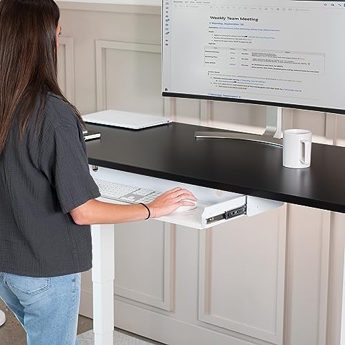 VIVO White Under Desk 33 x 9 in Slide Out Storage Drawer, DESK-DR33-W