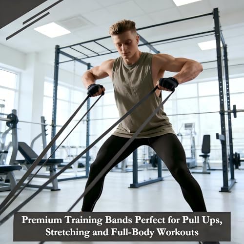 16-Pcs Resistance Bands Set - Premium Elastic Workout Bands for Home Gym, Strength Training, Yoga & Physical Therapy