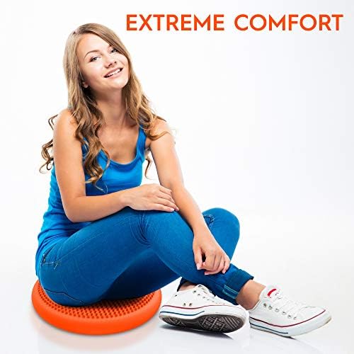 Bouncyband – Wiggle Seat – Orange, 13” D – Large Sensory Cushion for Kids