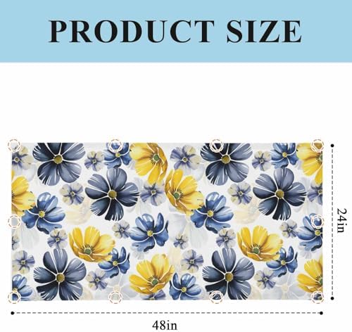 Ombre Flower Magnetic Fluorescent Light Covers for Ceiling Lights 2 x 4 Feet,Watercolor Yellow Purple Blue Green Floral Office Classroom Kitchen Drop Ceiling Light Covers Filters Shade Panel 2 Packs