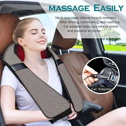 Blue Elf Shiatsu Neck Back Massager,Kneading Electric Massager with Heat