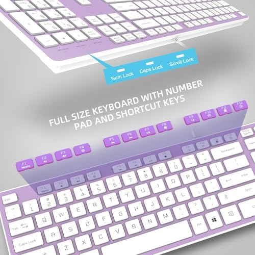 USB Wired Keyboard for Window,Comfortable Quiet Chocolate Keys, Durable Ultra-Slim Wired Computer Keyboard(QWERTY) for PC, Windows 11/10/8/7/XP/Vista KB1430