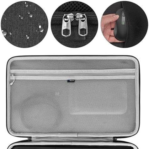 Geekria Hard Shell Travel Carrying Keyboard Case, Compatible with Logitech Wave Keys MK670 Combo/Wave Keys Wireless Ergonomic Keyboard (Dark Grey)