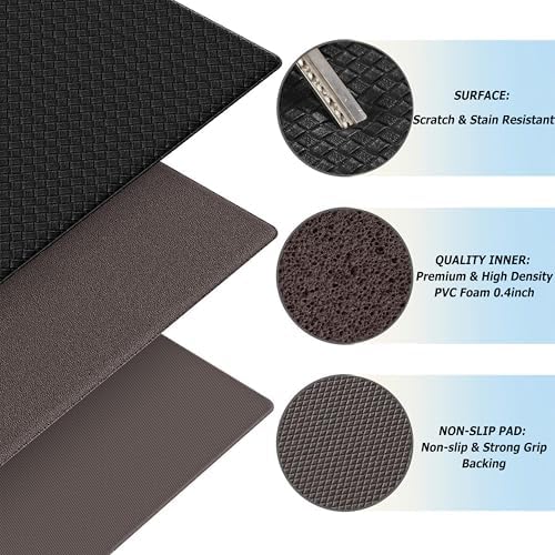 Artnice Kitchen Rugs Set of 2, 0.4inch Non-Slip Kitchen Mats for Floor
