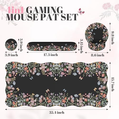 iCasso Black 4in1 Mousepad, 35.4"x15.7" Desk Blotter for Classroom