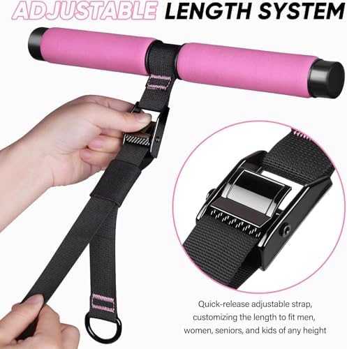 Adjustable Length Pedal Resistance Band with Handle for Working Out, Replaceable 180Lbs Exercise Bands with Foot Pedals, Home Gym Workout Equipment for Women Men Strength Training, Stretching