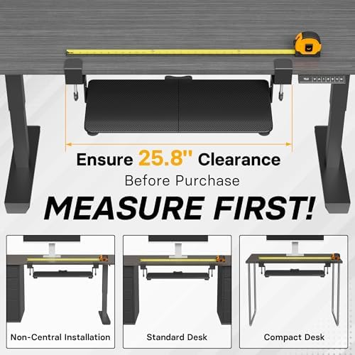 BONTEC Under Desk Keyboard Tray, Pull-Out Keyboard & Mouse Platform