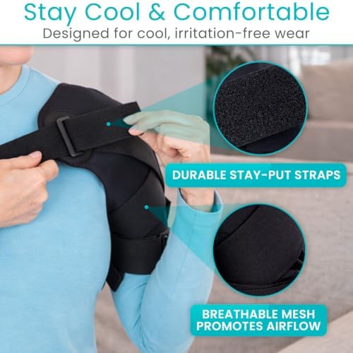 Vive Shoulder Cross Support Brace - Rotator Cuff Adjustable Stability
