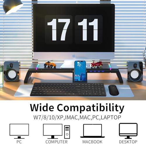 Slim Silent Full Size Wireless Keyboard Mouse Combo Black