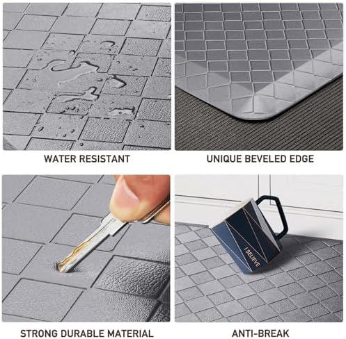 HappyTrends Kitchen Floor Mat - 4/5 Inch Thick Anti-Fatigue Kitchen Rug