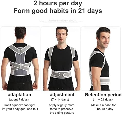 Shoulder Posture Corrector Lumbar Spine Support Belt Full Back Orthopedic Brace Scoliosis Kyphosis Correc(Gray Medium)