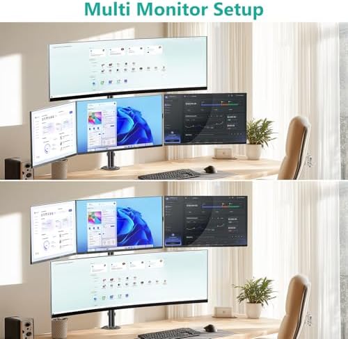 WALI Stacked 4 Monitor Mount for 49" UItrawides and Three 27" Monitors