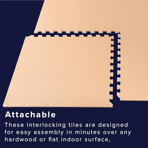 We Sell Mats 3/8" Thick Multipurpose EVA Foam Exercise Floor Mat, Interlocking Tiles, Anti-Fatigue for Home or Gym