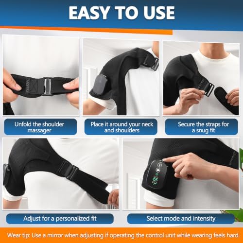 Shoulder Heating Pad & Massager, Shoulder Wrap Brace Massager with Heat